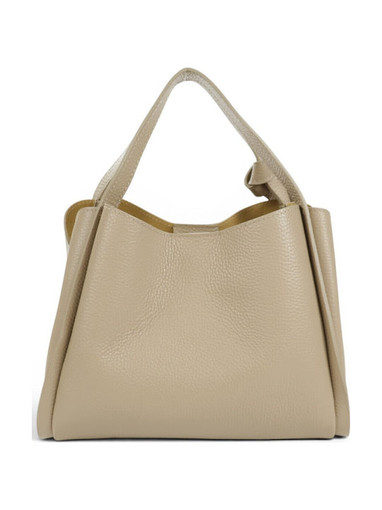 Leather Women's Shoulder Bag Taupe