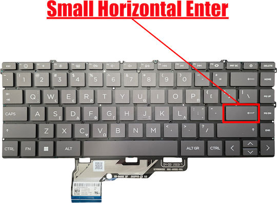 Greek Laptop Keyboard Hp Envy X360 2-in-1 15-fe 15τ-fe 15τ-fe100 15-fe0013dx 15-fh0013dx N49284-151 N49283-151 Pk133w63d02 Sg-b4510-x2a Gr No Frame Backlit Grey Κωδ.40390grblgray