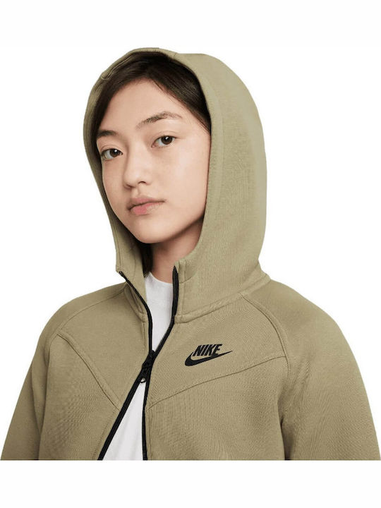 Полар Детски Суичър Жилетка Каки Tech Fleece