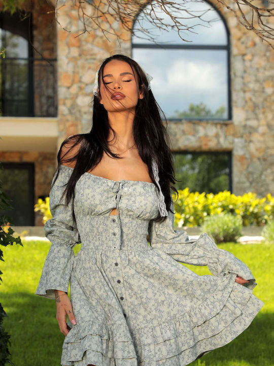 Sommer Hemdkleid mit Rüschen Beigen
