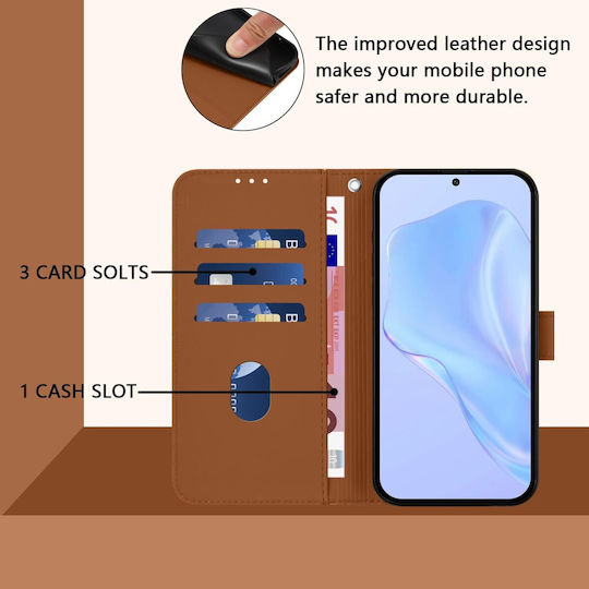 Book Tempered Glass Καφέ (Redmi Note 14 Pro 5G / Poco X7Realme 14 Pro)