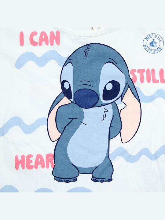 Kids Set with Shorts Summer 2 Pieces White Lilo & Stitch
