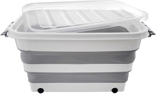 Orion Cutie De Depozitare Din Plastic Cu Roți Și Capac Gri 54x39x28cm