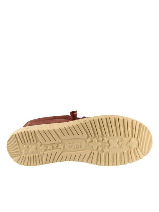 Wally Stretch Canvas Men's Moccasins In Red Colour