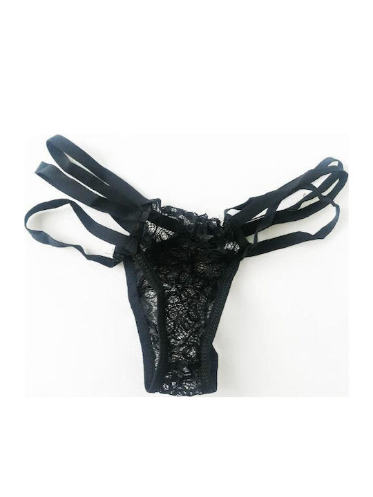 Lace Underwear Set Bra with Slip Black