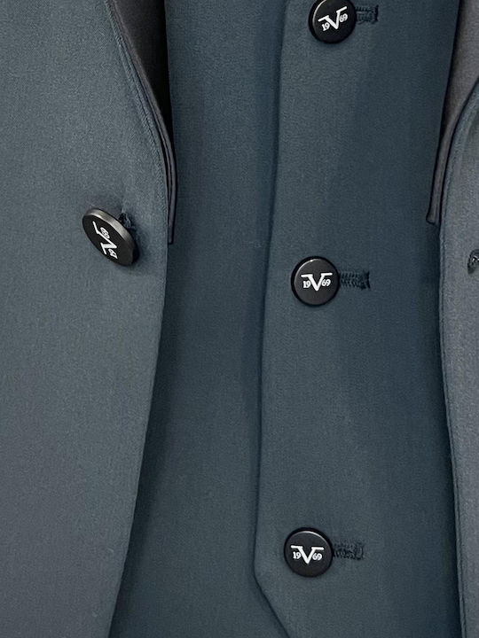 Men's Groom's Suit with Vest Slim Fit Dark Green