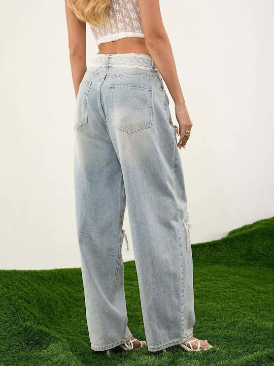 High Rise Women's Jean Pants in Loose Fit
