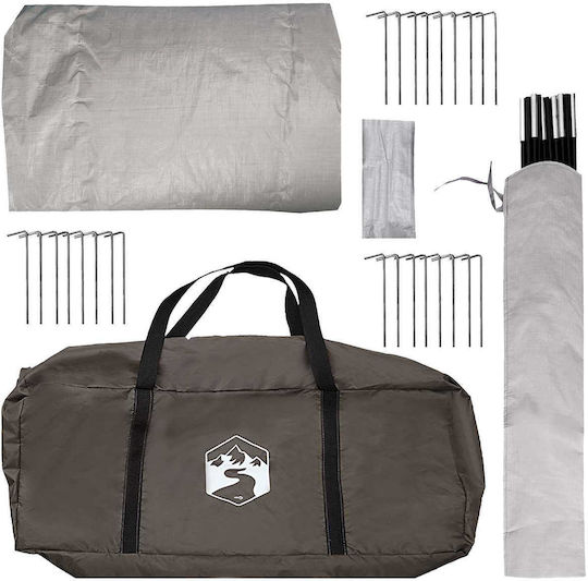 vidaXL Къмпинг сцена Типи Сива 600x600x350см