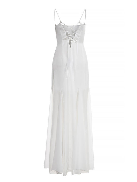 Sommer Maxi Abend Damenkleid Weiß