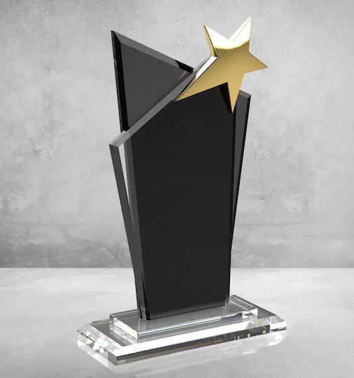 Crystal Double Award 14x25cm Star Code Pb-601 Dark Grey