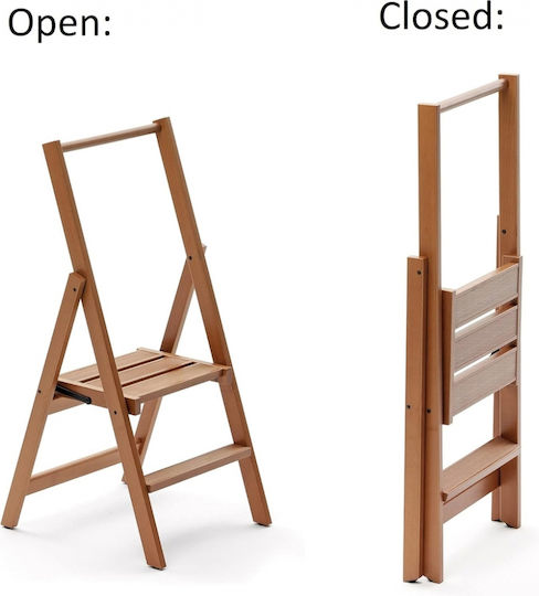 Arredamenti Italia Wooden Ladder with 2 Steps 48cm