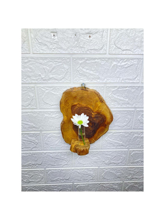 SteweHome Set of 2 Brown Wooden Flower Pots