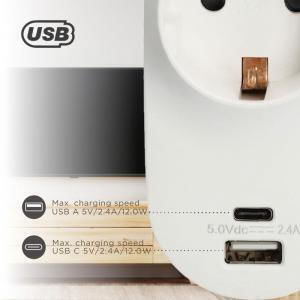 GSC Einzelne Steckdose mit USB-A und USB-C
