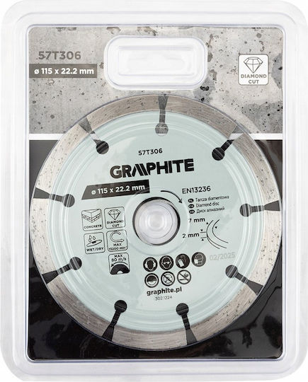 Graphite Cutting Disc for Construction Materials 115mm