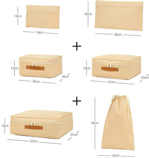 SteweHome Luggage Accessories Beige 6 Pieces