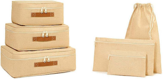 SteweHome Luggage Accessories Beige 6 Pieces
