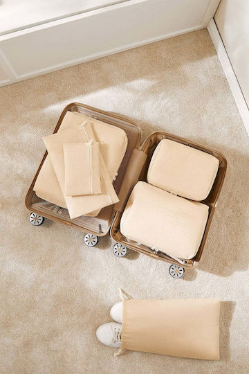 SteweHome Luggage Accessories Beige 6 Pieces