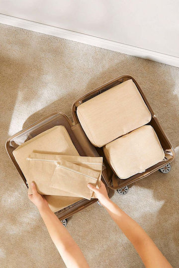 SteweHome Luggage Accessories Beige 6 Pieces