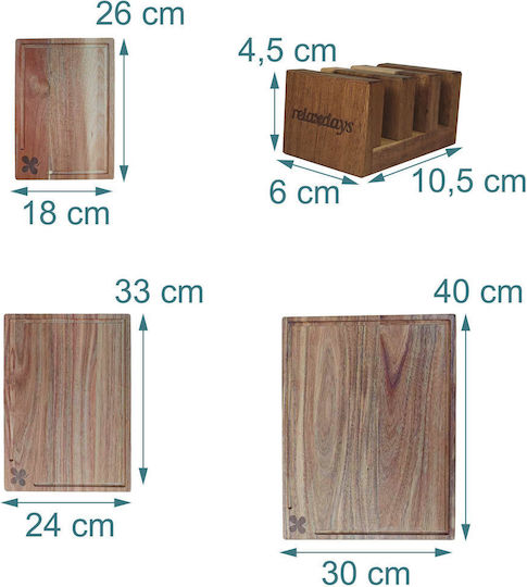 Relaxdays Set Wooden Brown Chopping Boards 3 Pieces