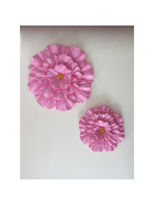 SteweHome Διακοσμητικό Τοίχου Χειροποίητο Ροζ 25x25cm 2τμχ