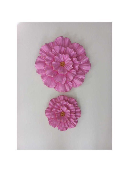 SteweHome Διακοσμητικό Τοίχου Χειροποίητο Ροζ 25x25cm 2τμχ