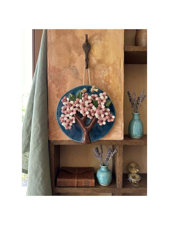 SteweHome 3D Wall Decor Handmade Purple from Ceramic Material 1cm