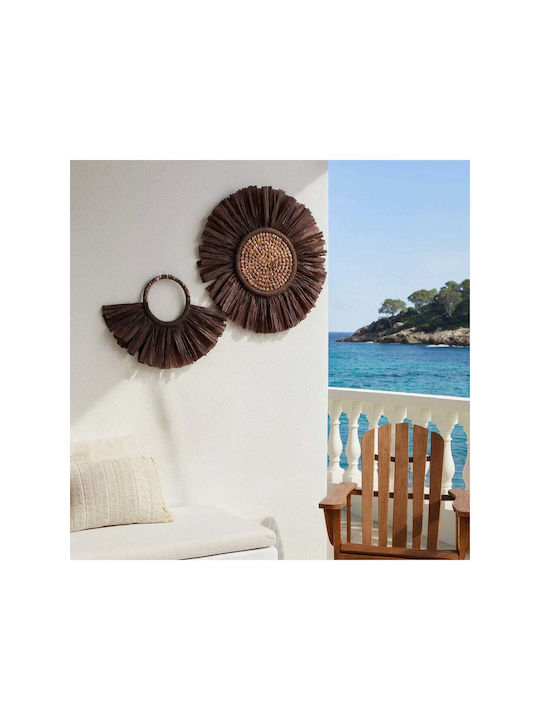 SteweHome Macrame Handmade Brown Fabric Wall Decor 2 Pieces