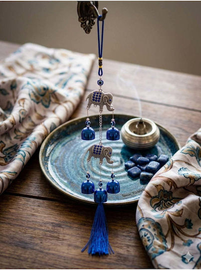 SteweHome Wall Decor Blue Metal 47x5cm