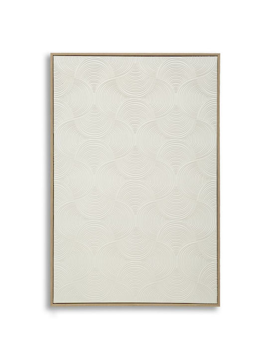 Gemälde Modernes Design Relief Weißes Farbe Rahmen 80x3,8x120cm