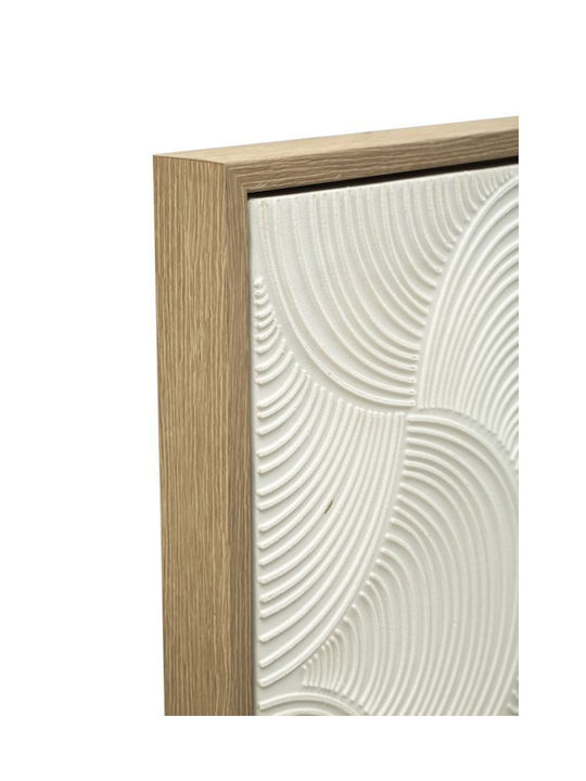 Gemälde Modernes Design Relief Weißes Farbe Rahmen 80x3,8x120cm
