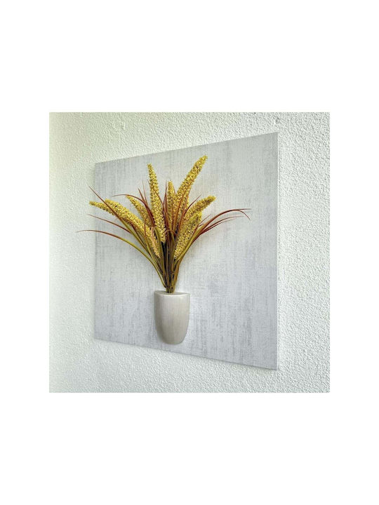 Stewehome Embossed Painting 3D Yellow Flowers Wooden Base Yellow 49x49 Cm