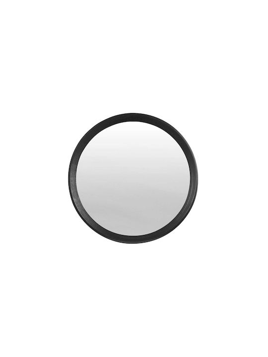 BD art Wall Mirror with Black Wooden Frame Diameter 50cm