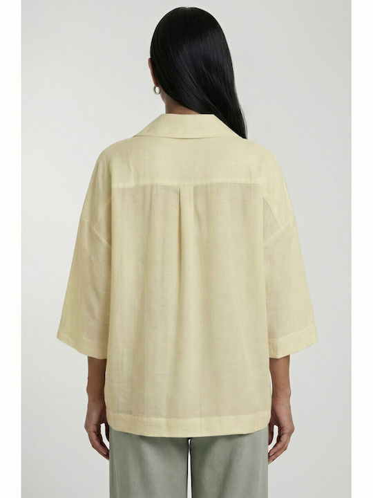 Long Sleeve Women's Shirt Yellow Monochrome
