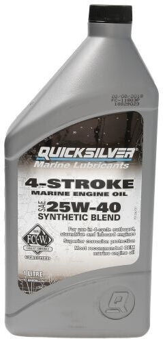 Quicksilver 25W-40 Sintetic Ulei Barca 4T Ulei sintetic pentru motoare cu patru timpi de barcă 25W-40 1 litru 1lt