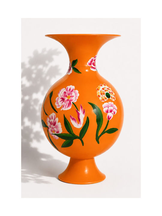 Kaemingk Decorative Metallic Orange Vase 36x36xH58cm
