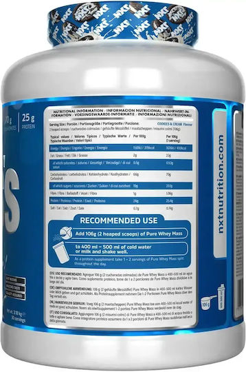 Nxt Nutrition Pure Whey Mass Whey Protein with Cookies & Cream Flavor 3.2kg
