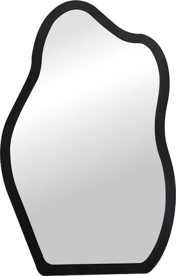 Pakketo Evanthia Oglindă de Perete Ovală cu Cadru din Lemn Negru 56x36cm