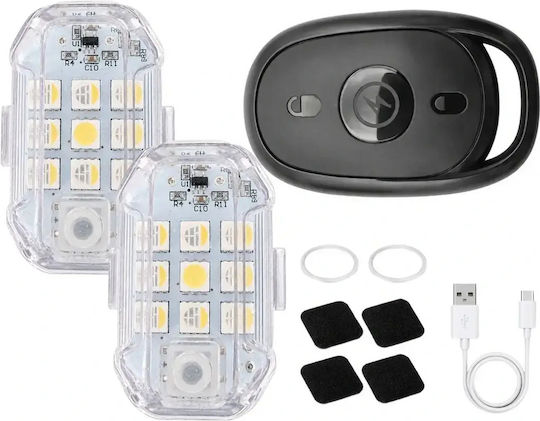 LED RGB Warning Light 7 Colours Remote Control Set of 2 Pieces