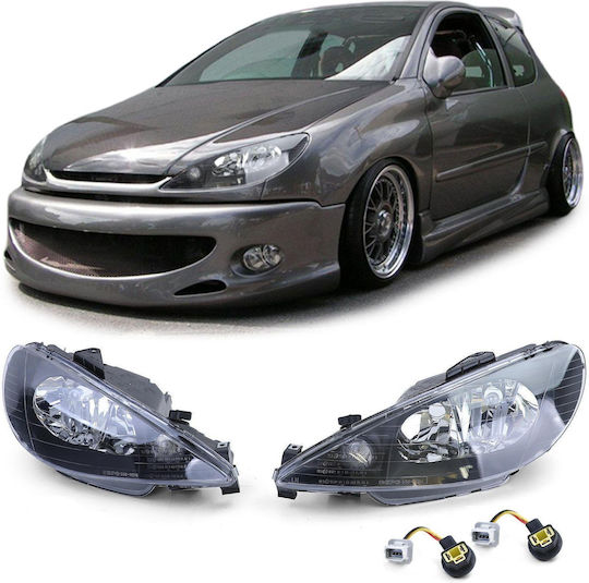 Front Lights Led for Peugeot 206 Black Look GTI 2pcs