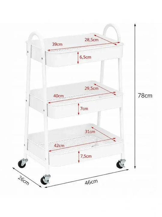 Verk Group Metal Kitchen Trolley White
