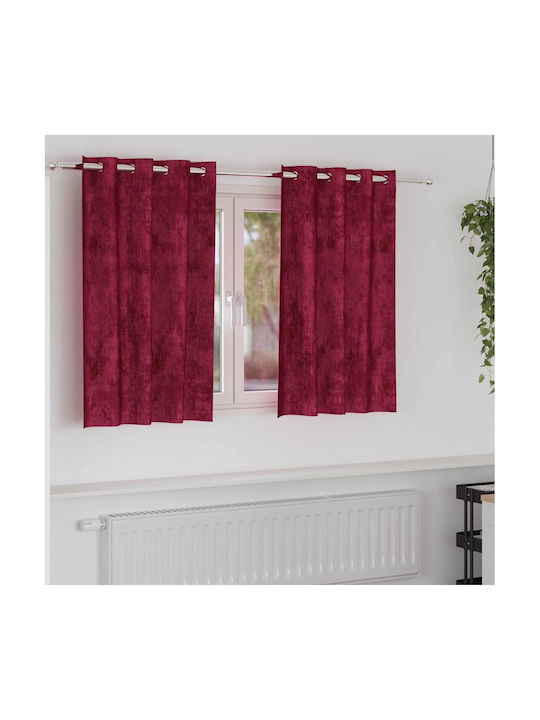 vidaXL vidaXL Vorhänge Fenster mit Bleistiftfalten Rot 140x140cm