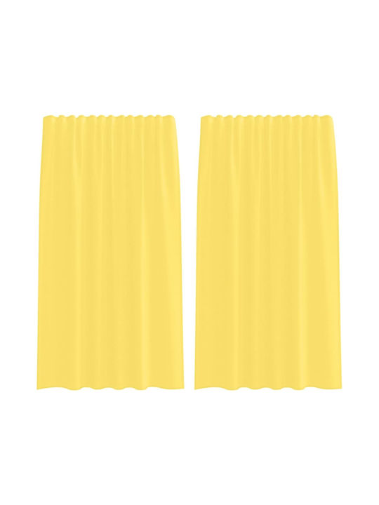 vidaXL Set Perdele cu Bretele Galbene 140x175cm