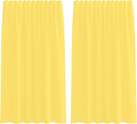 vidaXL Set Curtains with Tab Tops Yellow 140x175cm