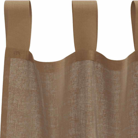 vidaXL Set Vorhänge Fenster mit Oberer Registerkarte Voile Hellbraun 140x175cm