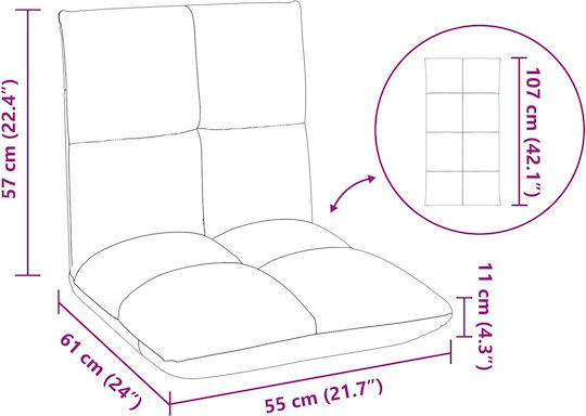 Multifunctional Bean Bag Chair Cream 50x61x57cm