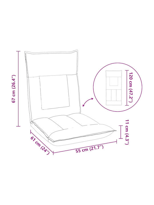 Vielseitiger Sitzsack Pouf Offenes Grau 55x61x70cm