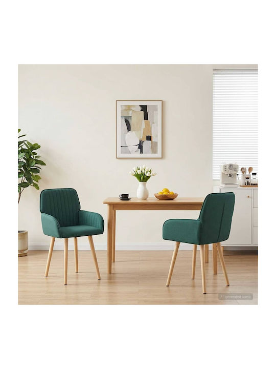 Dining Armchairs With Fabric Upholstery Green 2 Pieces 56.5x50x87.5cm
