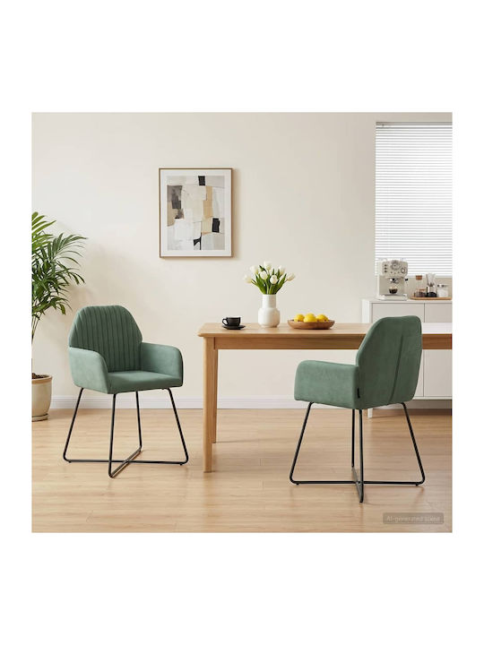 Velvet Light Blue Dining Armchairs 2 Pieces 55x50x84 cm