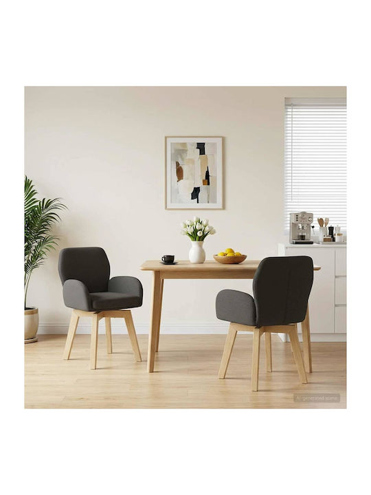 Dining Armchairs With Grey Fabric Upholstery 2 Pieces 54x58x87cm
