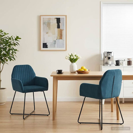 Dining Armchairs 55x50x84cm 2 Pieces Blue Dining Armchairs 55x50x84cm 2 Pieces Blue